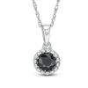 Thumbnail Image 1 of 3/8 CT. Black Diamond Solitaire Beaded Frame Pendant in 10K White Gold