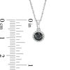 Thumbnail Image 3 of 3/8 CT. Black Diamond Solitaire Beaded Frame Pendant in 10K White Gold