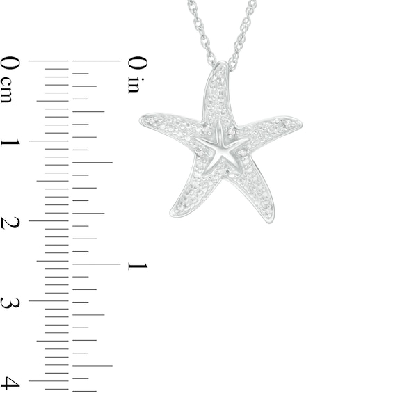 Diamond Accent Starfish Pendant in Sterling Silver