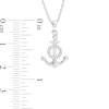 Thumbnail Image 1 of 1/20 CT. T.W. Diamond Anchor with Circle Pendant in Sterling Silver