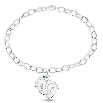 baby footprint charm bracelet