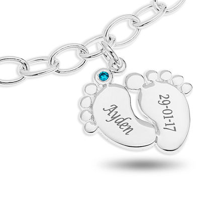 baby footprint charm bracelet