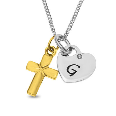 Gold-Plated Sterling Silver Engravable Heart Polished Disc Charm