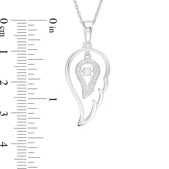 0.19 CT. T.w. Diamond Double Angel Wing Pendant in Sterling Silver