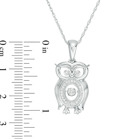 0.19 CT. T.w. Diamond Owl Pendant in Sterling Silver