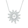 Thumbnail Image 0 of 0.20 CT. T.W. Diamond Flower Pendant in Sterling Silver