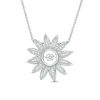 Thumbnail Image 1 of 0.20 CT. T.W. Diamond Flower Pendant in Sterling Silver