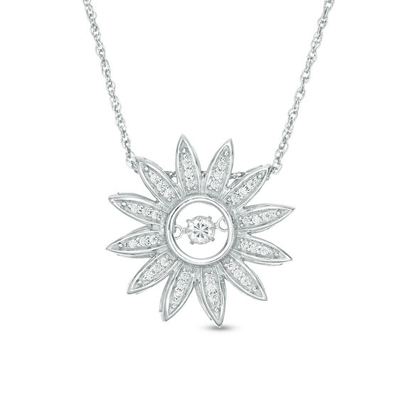 0.20 CT. T.w. Diamond Flower Pendant in Sterling Silver