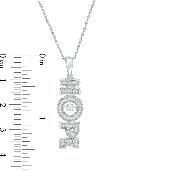 0.24 CT. T.w. Diamond Sideways "Hope" Pendant in Sterling Silver