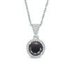 Thumbnail Image 1 of 2 CT. T.W. Enhanced Black and White Diamond Frame Pendant in Sterling Silver