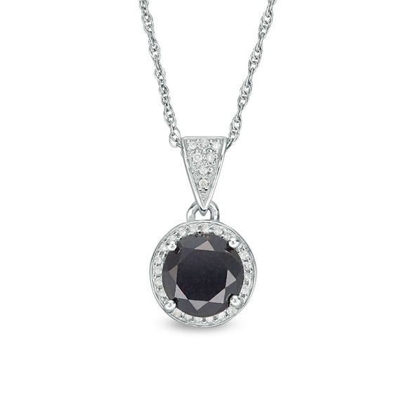 2 CT. T.w. Enhanced Black and White Diamond Frame Pendant in Sterling Silver