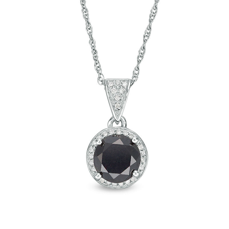 Main Image 1 of 2 CT. T.W. Enhanced Black and White Diamond Frame Pendant in Sterling Silver