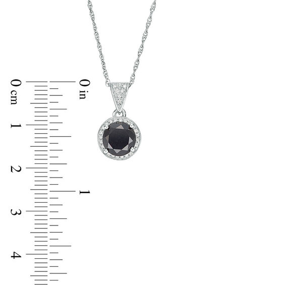 2 CT. T.w. Enhanced Black and White Diamond Frame Pendant in Sterling Silver
