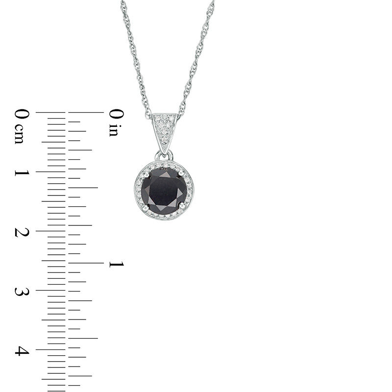 Main Image 2 of 2 CT. T.W. Enhanced Black and White Diamond Frame Pendant in Sterling Silver