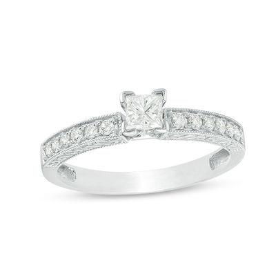 princess cut vintage engagement rings