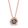 Thumbnail Image 1 of 3/8 CT. Black Diamond Solitaire Swirl Frame Pendant in 10K Rose Gold