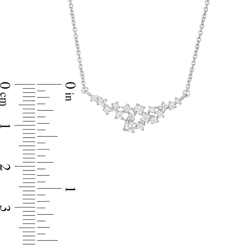 Main Image 2 of 1/4 CT. T.W. Diamond Scatter Necklace in 10K White Gold - 16"