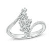 Thumbnail Image 1 of 1/4 CT. T.W. Diamond Scatter Linear Bypass Ring in 10K Rose Gold