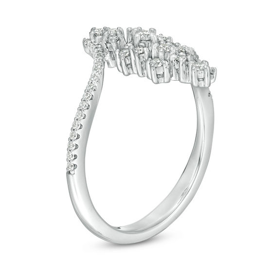 1/4 CT. T.w. Diamond Scatter Linear Bypass Ring in 10K Rose Gold