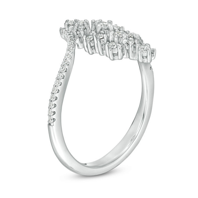 Main Image 2 of 1/4 CT. T.W. Diamond Scatter Linear Bypass Ring in 10K Rose Gold