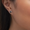 Thumbnail Image 2 of 5/8 CT. T.W. Black Diamond Solitaire Open Swirl Frame Stud Earrings in 10K White Gold