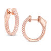 Thumbnail Image 1 of 1/2 CT. T.W. Certified Pink Diamond Multi-Row Inside-Out Hoop Earrings in 14K Rose Gold (Fancy/I2)