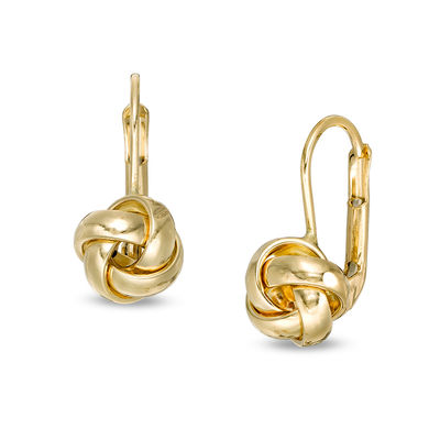 Gold knot on sale drop earrings
