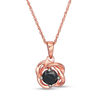 Thumbnail Image 1 of 3/8 CT. Black Diamond Solitaire Love Knot Pendant in 10K Rose Gold