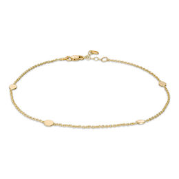 Anklets Bracelets Zales Oval Disc Station Anklet In 14k Gold 11