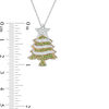 Thumbnail Image 1 of 1/2 CT. T.W. Enhanced Green and White Diamond Christmas Tree Pendant in Sterling Silver with 14K Gold Plate