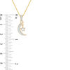 Thumbnail Image 2 of 1/6 CT. T.W. Diamond Crescent Moon and Star Charm Pendant in Sterling Silver with 14K Gold Plate