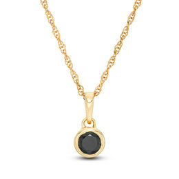 1/5 CT. Black Diamond Bezel-Set Solitaire Pendant in 10K Gold