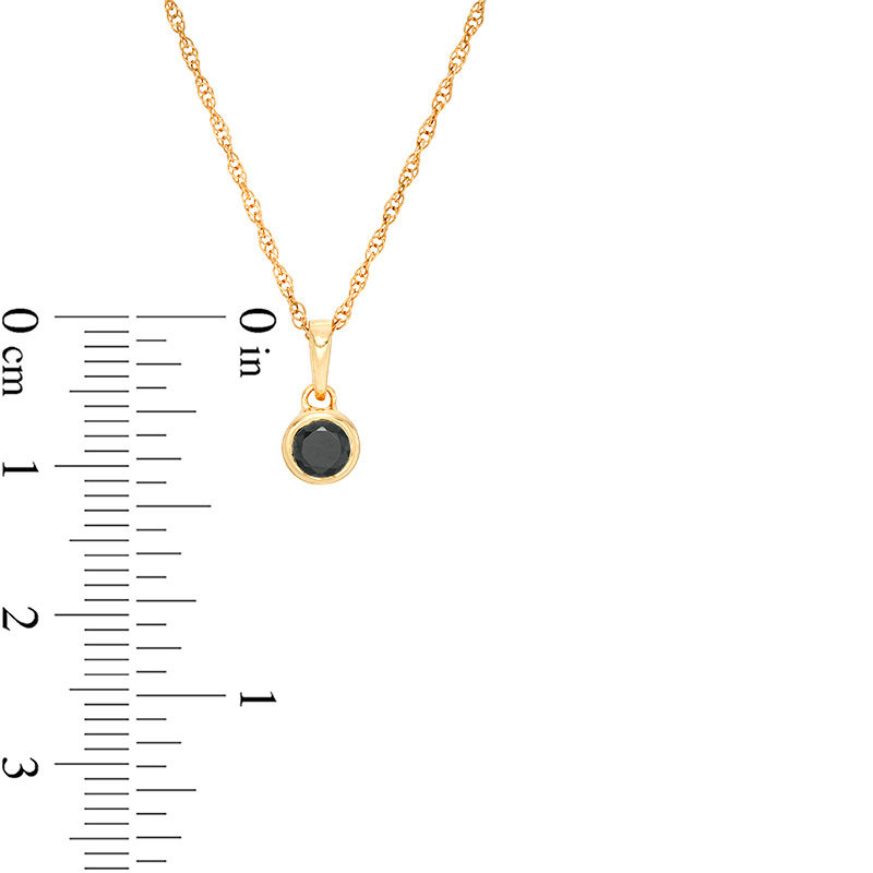 Main Image 3 of 1/5 CT. Black Diamond Bezel-Set Solitaire Pendant in 10K Gold