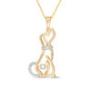 Thumbnail Image 0 of 0.15 CT. T.W. Diamond Dog Pendant in Sterling Silver with 14K Gold Plate