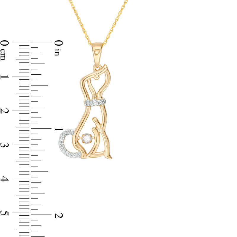 0.15 CT. T.W. Diamond Dog Pendant in Sterling Silver with 14K Gold Plate