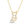 Thumbnail Image 0 of 0.15 CT. T.W. Diamond Cat Pendant in Sterling Silver with 14K Gold Plate