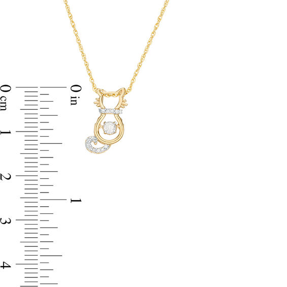 0.15 CT. T.w. Diamond Cat Pendant in Sterling Silver with 14K Gold Plate