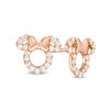 Thumbnail Image 1 of Child's Disney Twinkle White Topaz Minnie Mouse Stud Earrings in 14K Rose Gold