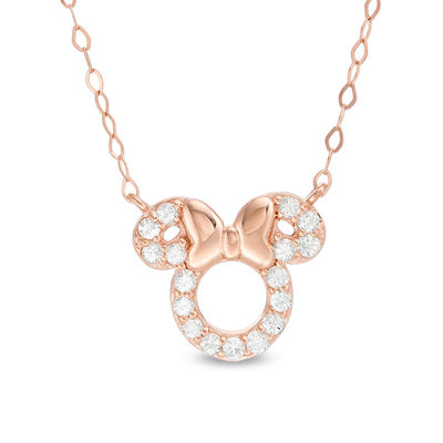 rose gold minnie necklace