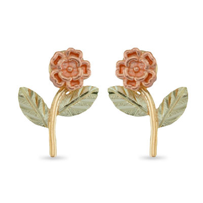 Black Hills Gold Rose Post Earrings 
