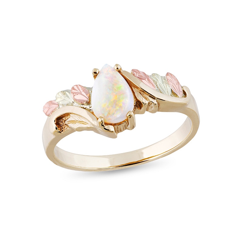 Black Hills Gold Pear-Shaped Opal Bypass Ring