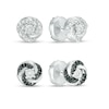 Thumbnail Image 1 of 1/6 CT. T.W. Enhanced Black and White Diamond Reversible Swirl Stud Earrings in Sterling Silver