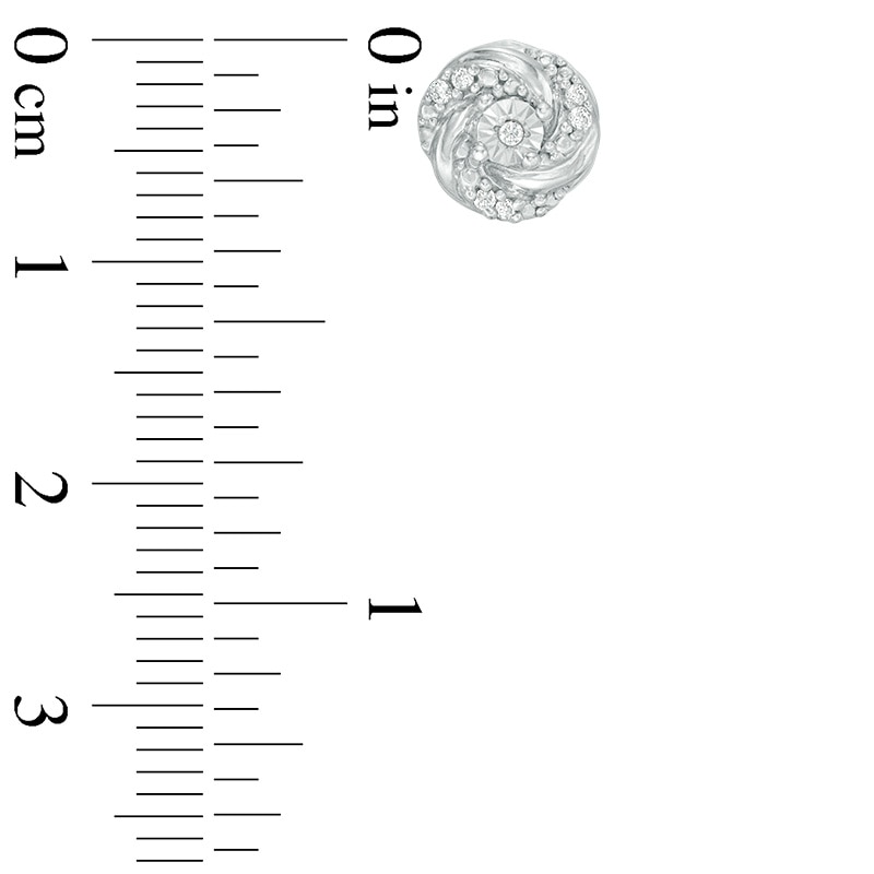 Main Image 2 of 1/6 CT. T.W. Enhanced Black and White Diamond Reversible Swirl Stud Earrings in Sterling Silver