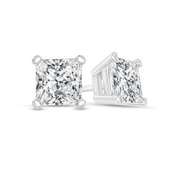 1/4 CT. T.W. Certified Princess-Cut Diamond Solitaire Stud Earrings in 14K White Gold (I/VS2)