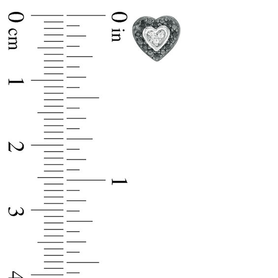 1/8 CT. T.W. Enhanced Black and White Diamond Reversible Heart Stud Earrings in Sterling Silver and 10K Rose Gold 1/8 CT. T.W. Enhanced Black and White Diamond Reversible Heart Stud Earrings in Sterling Silver and 10K Rose Gold