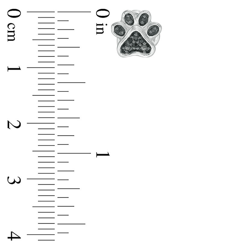 Main Image 3 of 1/10 CT. T.W. Diamond Reversible Heart and Paw Print Stud Earrings in Sterling Silver and 10K Rose Gold