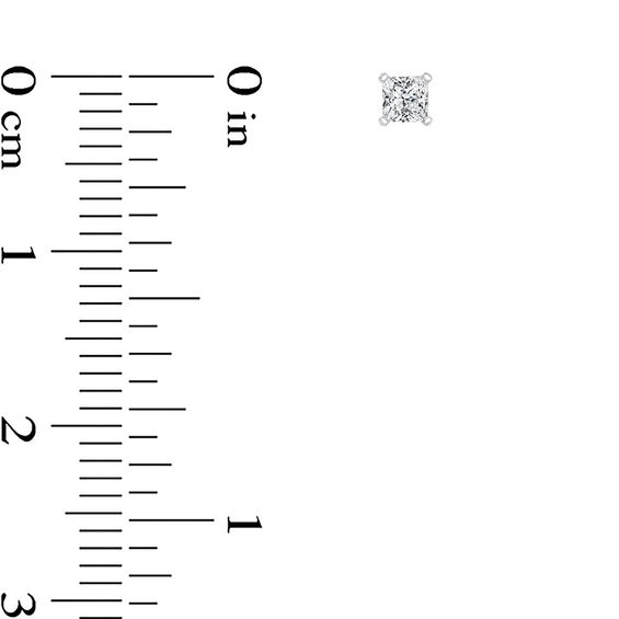 1/4 CT. T.w. Certified Princess-Cut Diamond Solitaire Stud Earrings in 14K White Gold (I/Si2)