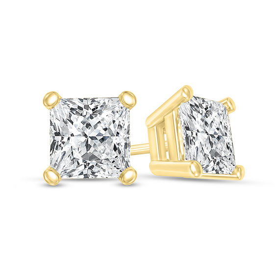 1/4 CT. T.w. Certified Princess-Cut Diamond Solitaire Stud Earrings in 14K Gold (I/Vs2)