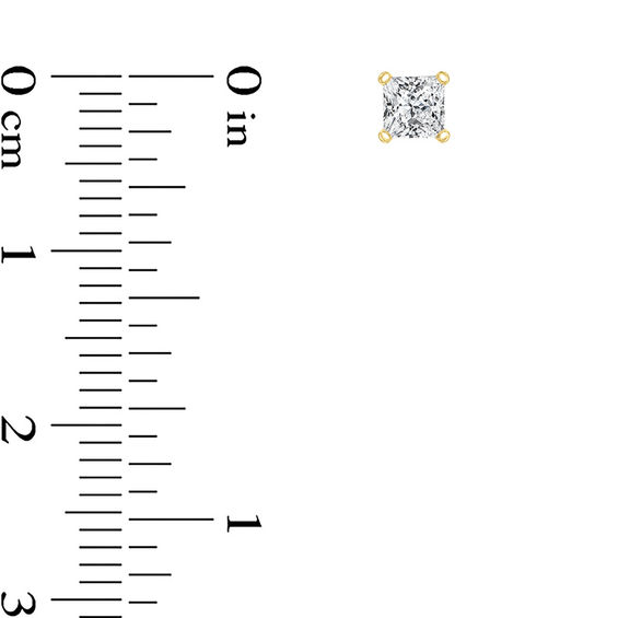 1/2 CT. T.w. Certified Princess-Cut Diamond Solitaire Stud Earrings in 14K Gold (I/Vs2)