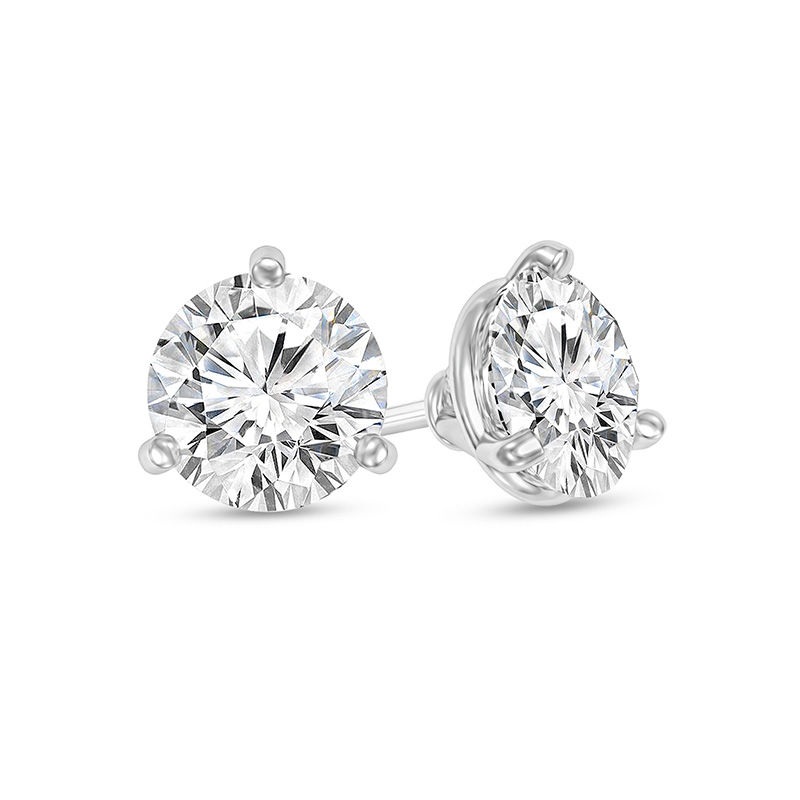 1/3 CT. T.W. Certified Diamond Solitaire Stud Earrings in 14K White Gold (I/VS2)